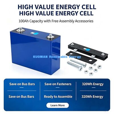 Prismatische LiFePO4 Batterijcel 3.2V 100Ah, Lithium IJzer Fosfaat Cel met Lange Levensduur voor Elektrische Voertuigen met Lage Snelheid