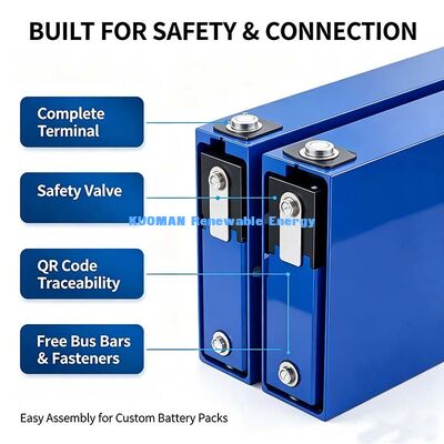 3,2V 280Ah LiFePO4 Batterij Prismatische Cel, Lange Levensduur Lithium-Ion Cel voor Off-Grid Zonne-energieopslag & Noodstroomvoorziening