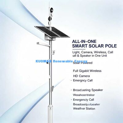 Multi-sensor zonne-smart pole, weerbewaking, luidspreker en HD-bewakingscamera