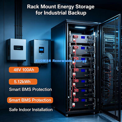 Direct Rackmontage LiFePO4 Batterij 48V 100Ah Voor Commerciële & Thuis Zonne-energie Kast Systeem