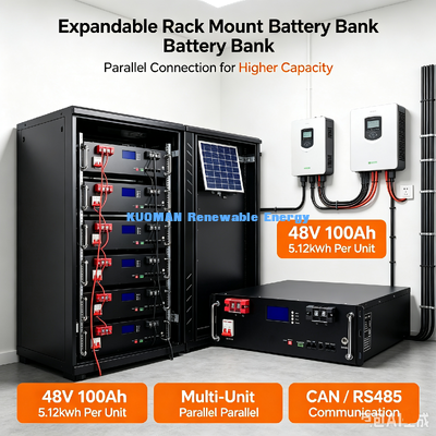 3U Rack-Mount Lithium IJzer Fosfaat Batterij CAN RS485 Voor Hybride Zonne-omvormers Kast Gebruik